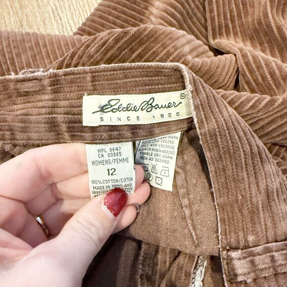 VTG Eddie Bauer Womens Wide Whale Corduroy Pants Sz 12 Pleated Baggy Classic 90s - Picture 9 of 9